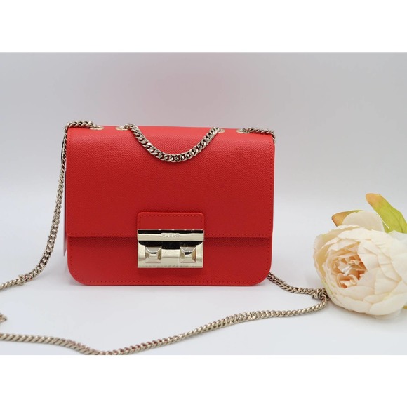 NWT Furla Bella Crossbody Bag, Fuoco Color Orange